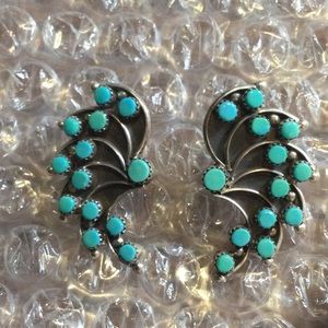 Native American Sterling and Turquoise Earrings